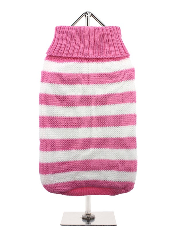Pink Candy Stripe - Stickad Hundtröja