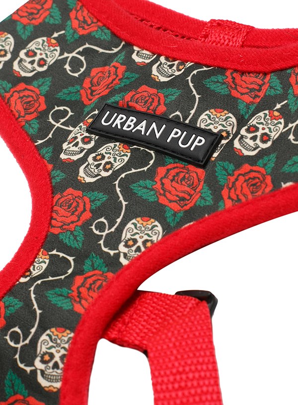 Hundsele Med Dödskallar Och Rosor