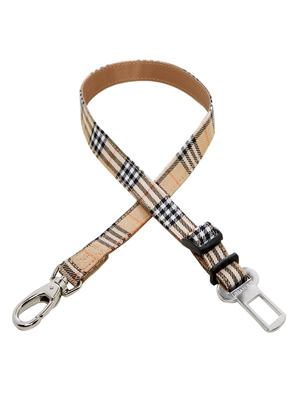 Brown Checked Tartan - Koppling Till Bilbälteshållare