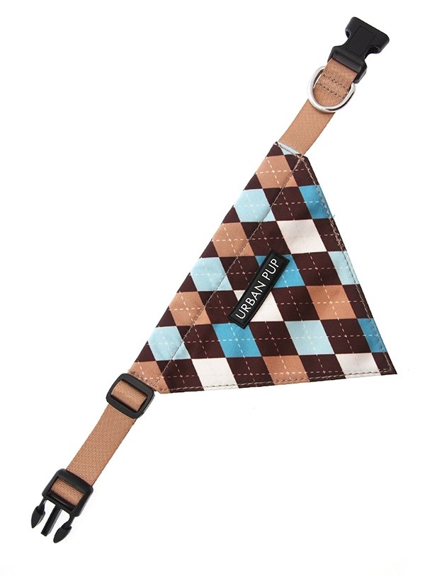 Brown & Blue Argyle Bandana