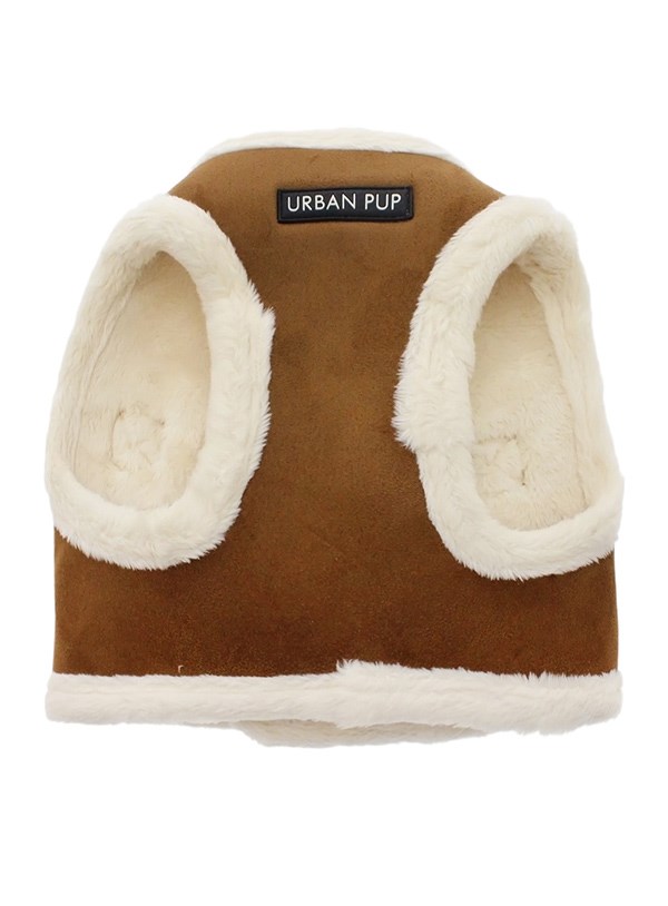 Luxury Brown & Cream Faux Shearling Hundsele
