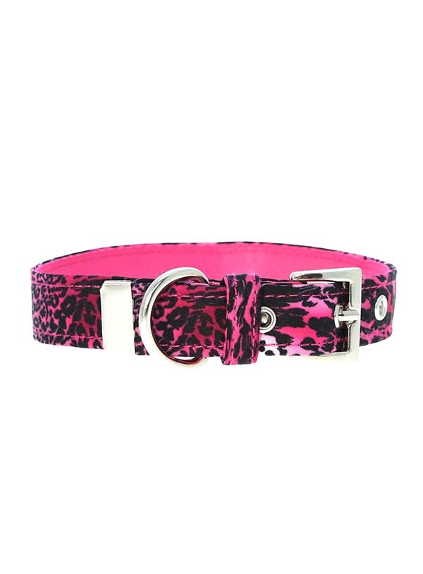 Pink Leopard Print Hundhalsband