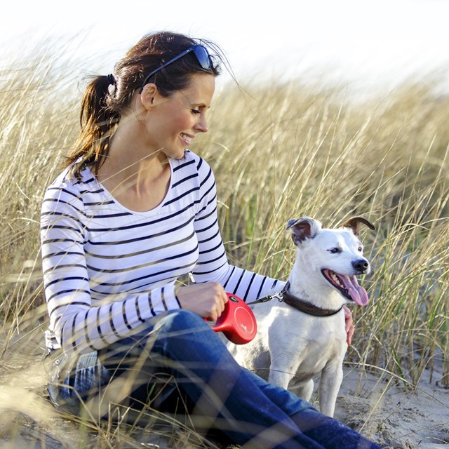 Flexi New Classic Koppel Med Band 3 m - Röd