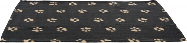 Trixie Barney Fleece Filt - Svart Med Tass 100x70 cm