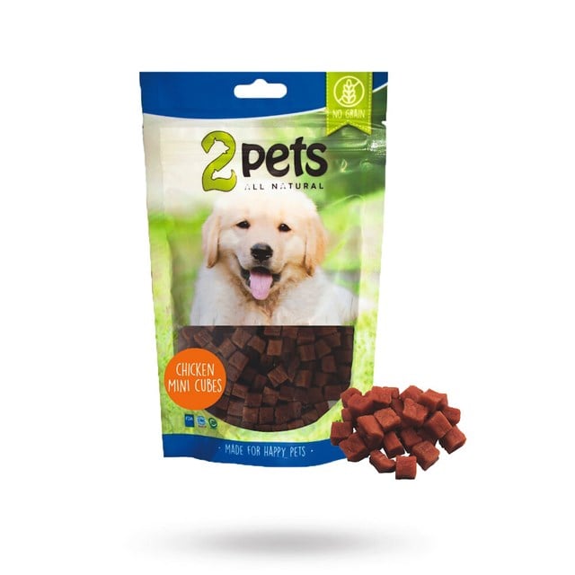 2pets Dogsnack Chicken Cubes 100 g