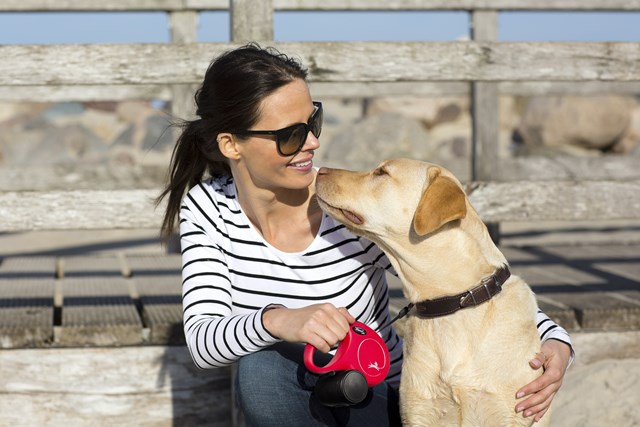 Flexi New Classic Koppel Med Band 3 m - Röd