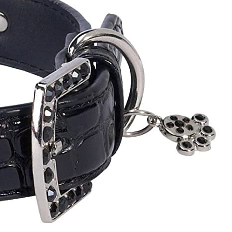 Charmed Croco Halsband - SVART