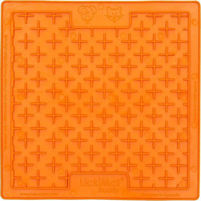LICKIMAT BUDDY HUNDSKÅL/SLICKMATTA Orange 20x20