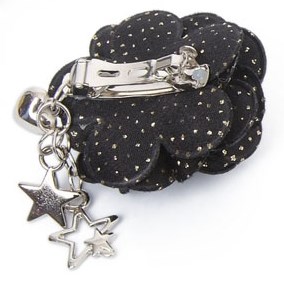 Sparkling Star Flower Bow - Svart