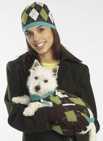 Andover Argyle Hat and Gloves Owner Set - Rosa