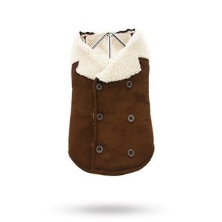 Brown Shearling Aviator Hundjacka