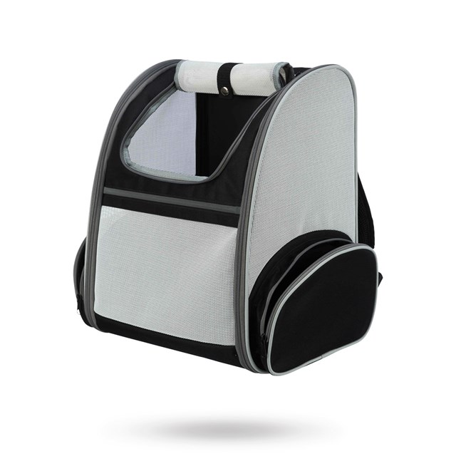 Chloe - Ryggsäck för hundar upp till 8 kg - ljusgrå/svart