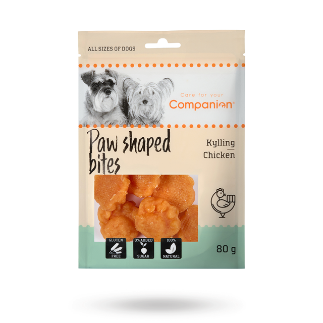Companion Paw Shape Bites Kyckling 80g