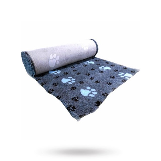 Companion ProFleece Hundfäll - Blå/Svart Med Tassar 100x75 cm