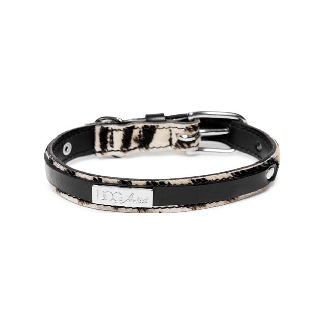 LUCKY ZEBRA - Läder Hundhalsband