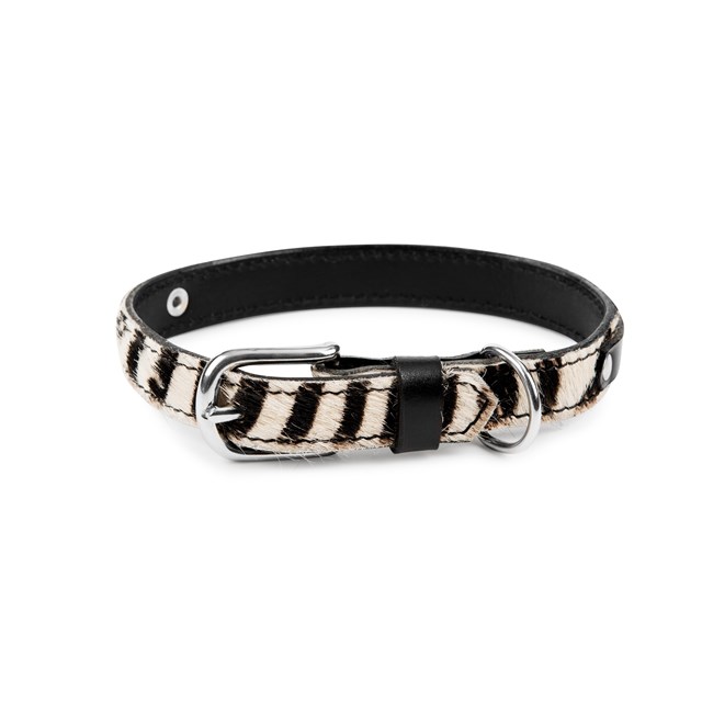 LUCKY ZEBRA - Läder Hundhalsband