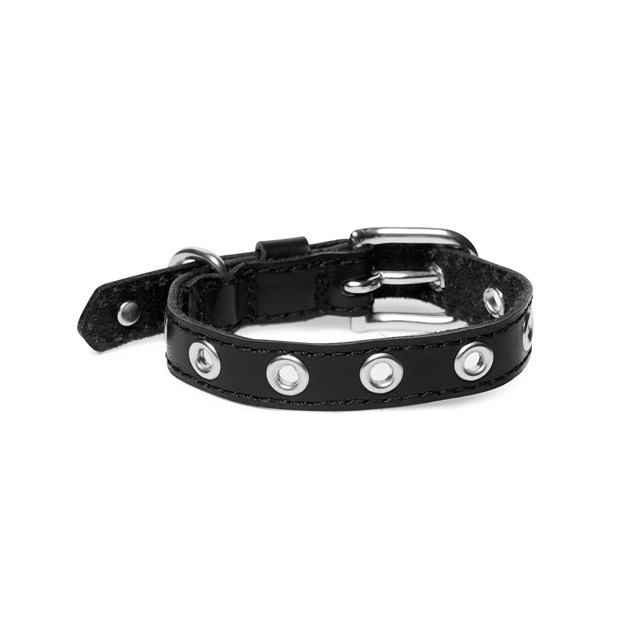 ROCK Black - Läder Hundhalsband