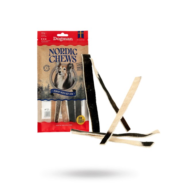 Dogman Nordic Chews Beef Rawhide Ministrips 5-pack