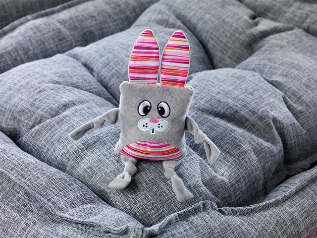 Dogman Rabbe Plutt Grå - Hundleksak med pip