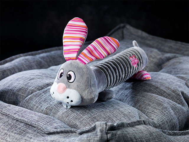 Dogman Rabbe Tub Grå - Hundleksak med pip