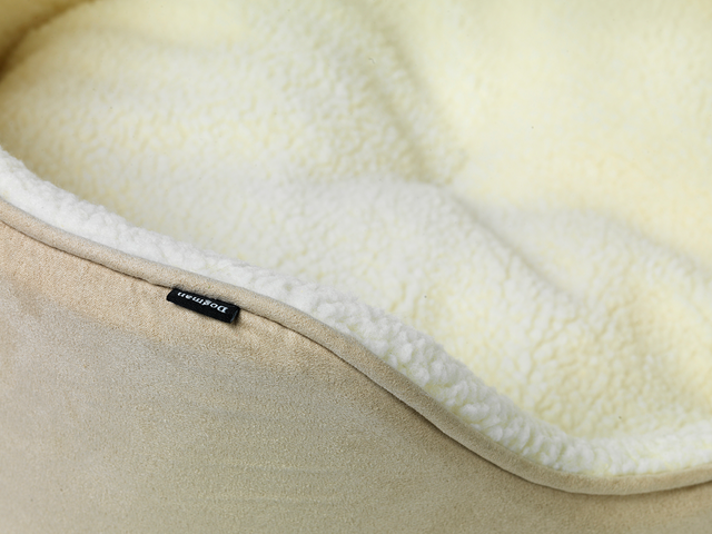 Dogman Sherpa Hundbädd Hög Kant Beige