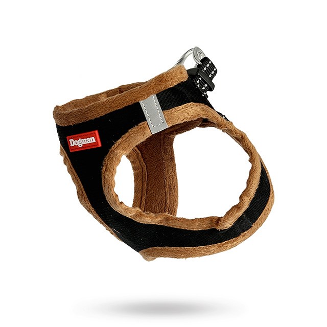 Dogman Step-in Plush Hundsele Svart/Brun