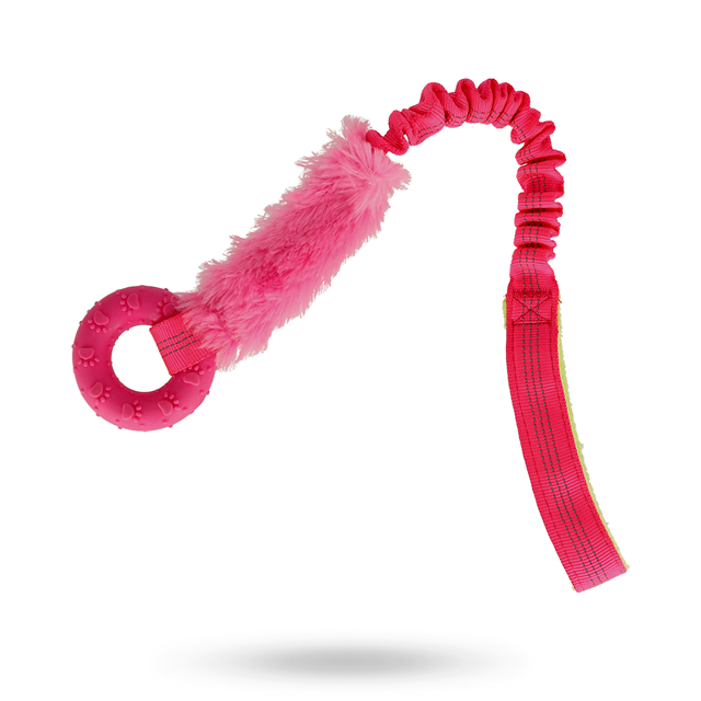 Dogman Valpleksak med Päls & Ring - Rosa