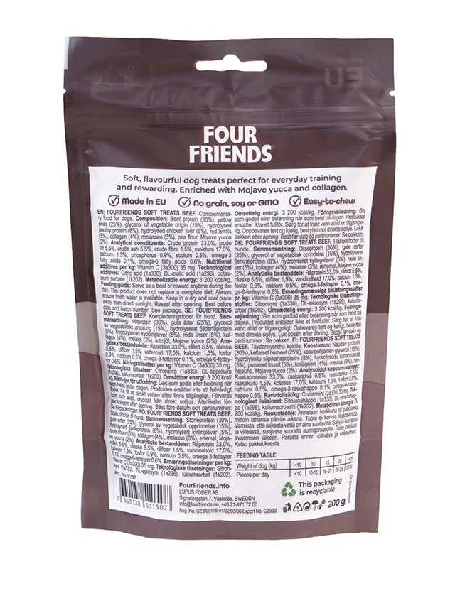 FourFriends Soft Treats Beef 200g