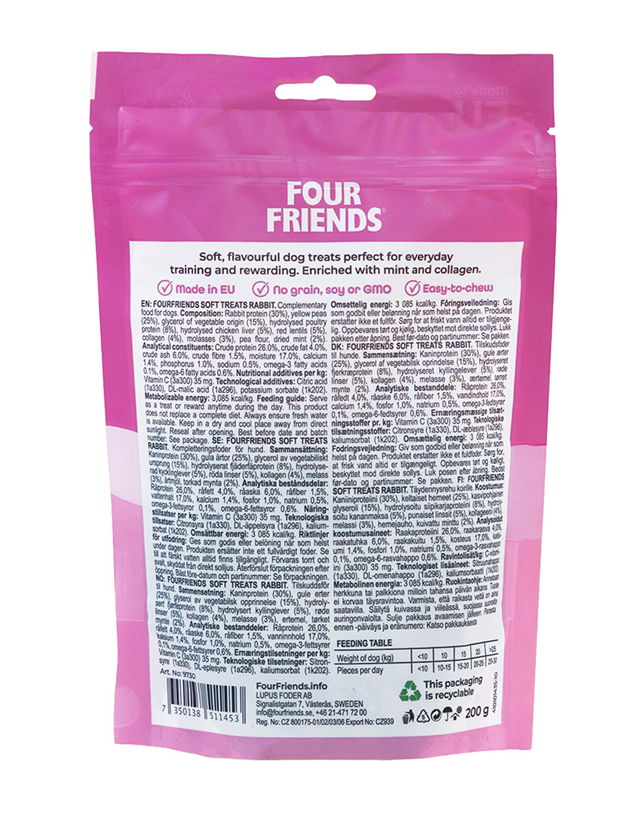 FourFriends Soft Treats Rabbit 200g