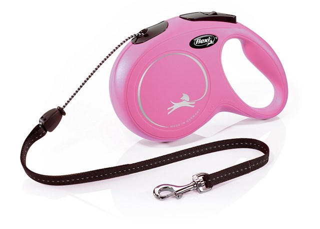 Flexi New Classic Koppel Med Snöre 8 m - Rosa