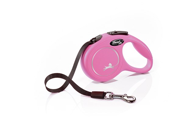 Flexi New Classic Koppel Med Band 3 m - Rosa
