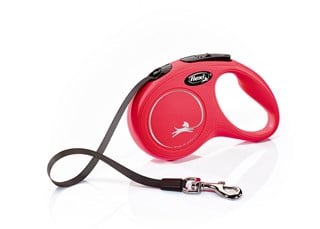 Flexi New Classic Koppel Med Band 5 M - Röd