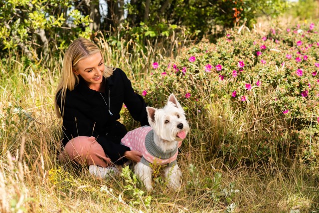 Pink Star - Stickad hundtröja