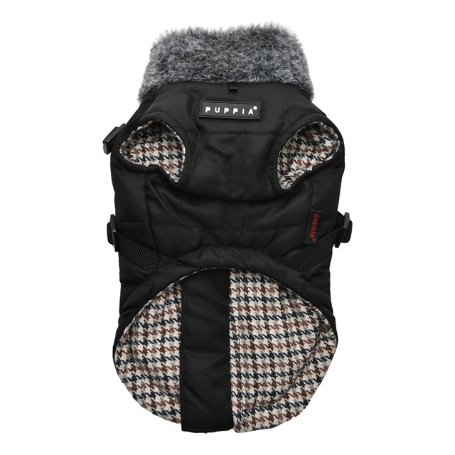 DONAVAN SVART - FODRAT HUNDTÄCKE MED INTEGRERAD SELE