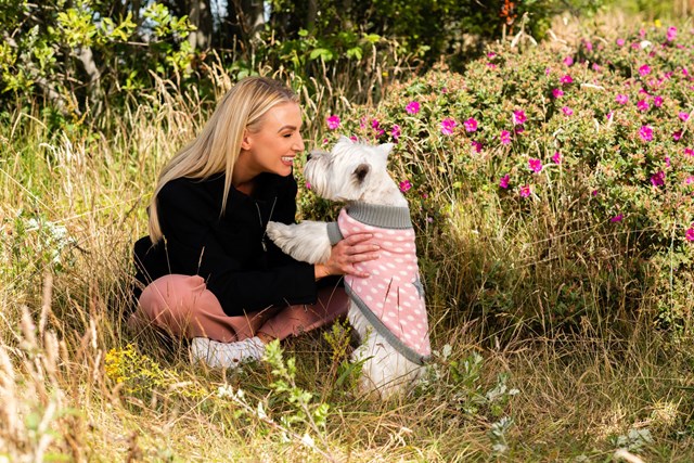 Pink Star - Stickad hundtröja