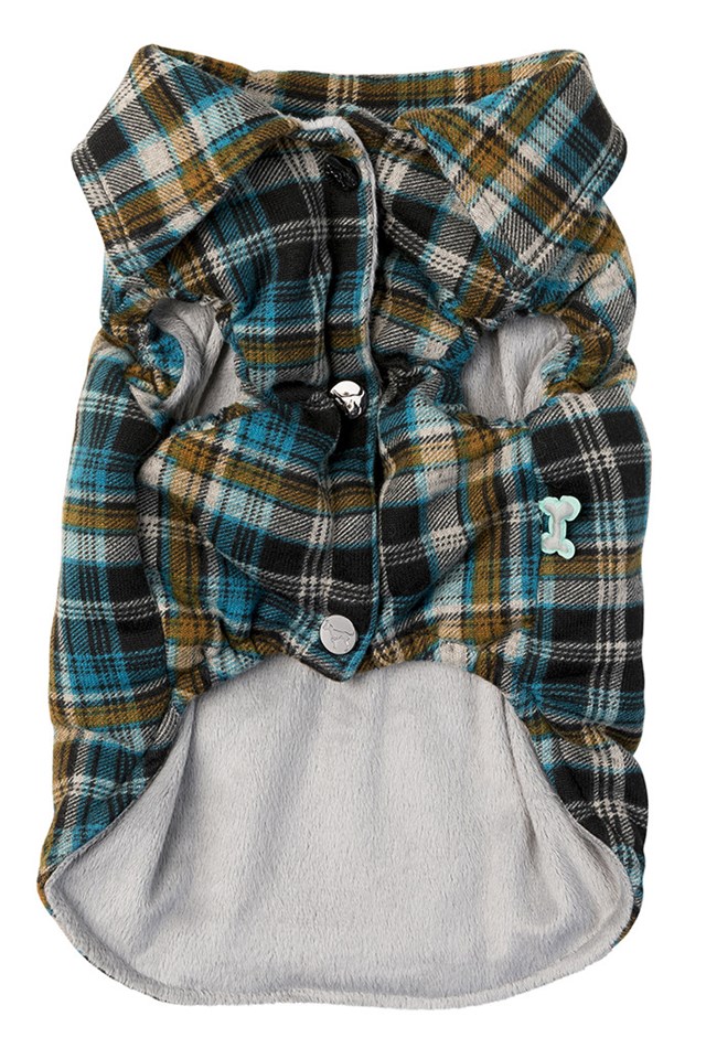 Blue Checked Shacket - Hundtäcke