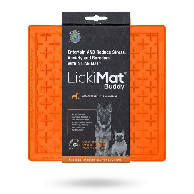 LICKIMAT BUDDY HUNDSKÅL/SLICKMATTA Orange 20x20