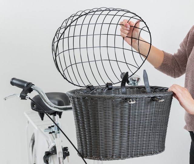 Cykelkorg front med galler upp till 5kg - Antracit