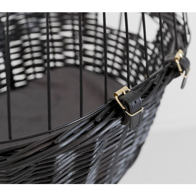 Cykelkorg med galler för hundar upp till 5 kg - svart