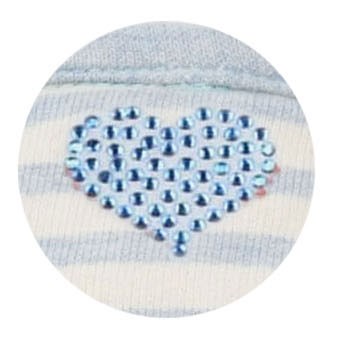 Stripey Heart - Blå Sele och Koppel - XL