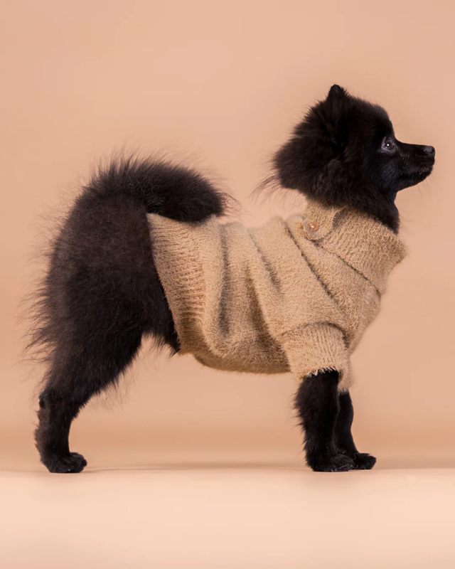 PAIKKA Furry Knit Sweater Brown