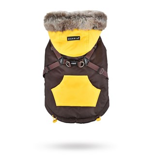 Orson Brown/yellow - Hundtäcke Med Luva Och Integrerad Sele