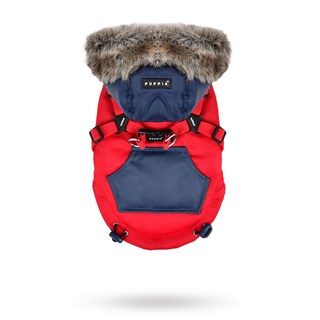 Orson Red/navy - Hundtäcke Med Luva Och Integrerad Sele