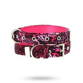 Pink Leopard Print Hundhalsband