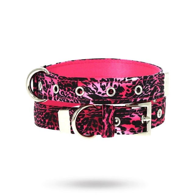 Pink Leopard Print Hundhalsband
