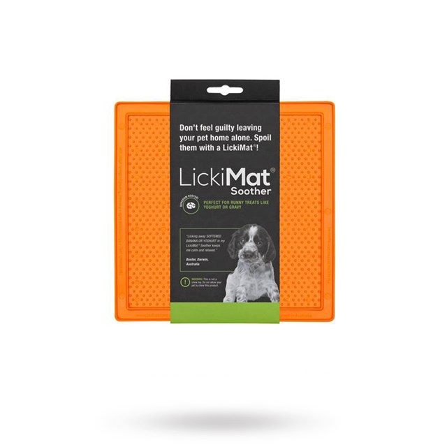 Lickimat Soother Hundskål/Slickmatta Orange 20x20