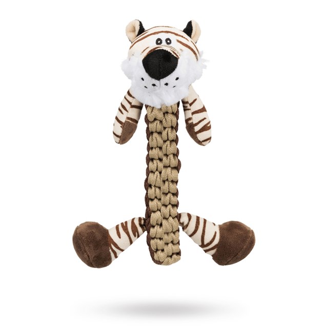 Tiger - Flätad Hundleksak Med pip