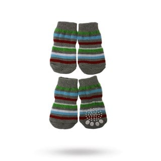 Grey & Stripey - Hundstrumpor Med Antiglid