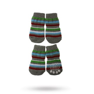 Grey & Stripey - Hundstrumpor Med Antiglid
