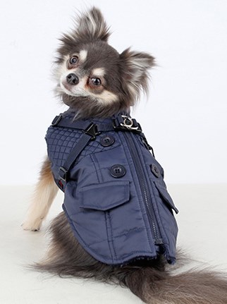 WILKES Navy - Hundtäcke med Integrerad Sele